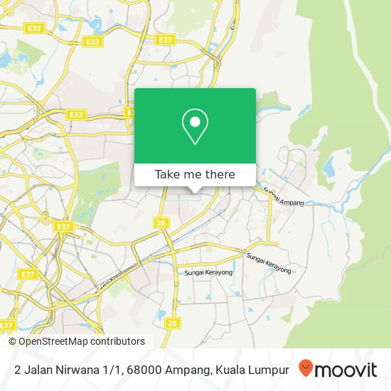 Peta 2 Jalan Nirwana 1 / 1, 68000 Ampang