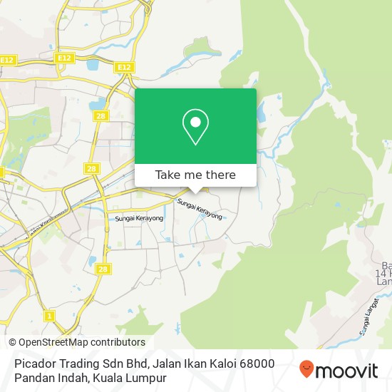 Picador Trading Sdn Bhd, Jalan Ikan Kaloi 68000 Pandan Indah map
