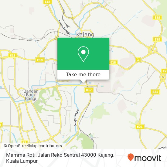 Peta Mamma Roti, Jalan Reko Sentral 43000 Kajang