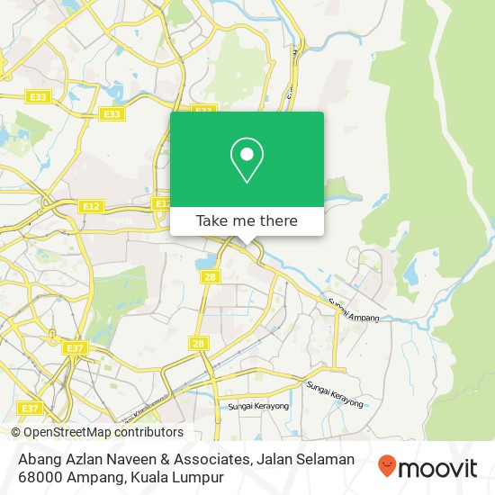 Peta Abang Azlan Naveen & Associates, Jalan Selaman 68000 Ampang