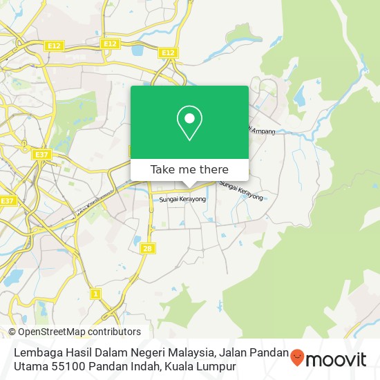 Peta Lembaga Hasil Dalam Negeri Malaysia, Jalan Pandan Utama 55100 Pandan Indah