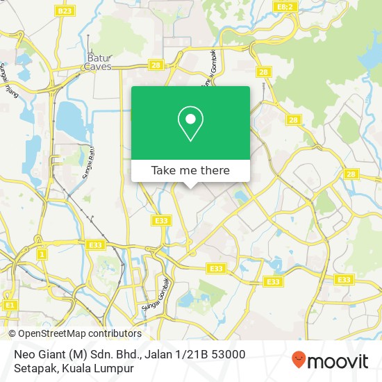 Neo Giant (M) Sdn. Bhd., Jalan 1 / 21B 53000 Setapak map