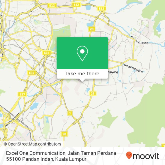 Peta Excel One Communication, Jalan Taman Perdana 55100 Pandan Indah