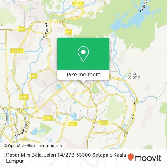 Pasar Mini Bala, Jalan 14 / 27B 53300 Setapak map