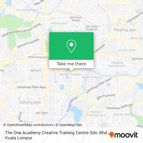Peta The One Academy Creative Training Centre Sdn. Bhd.