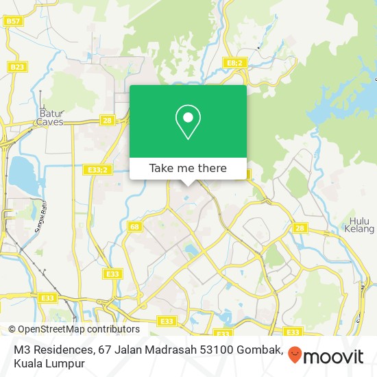 Peta M3 Residences, 67 Jalan Madrasah 53100 Gombak