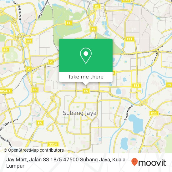 Jay Mart, Jalan SS 18 / 5 47500 Subang Jaya map
