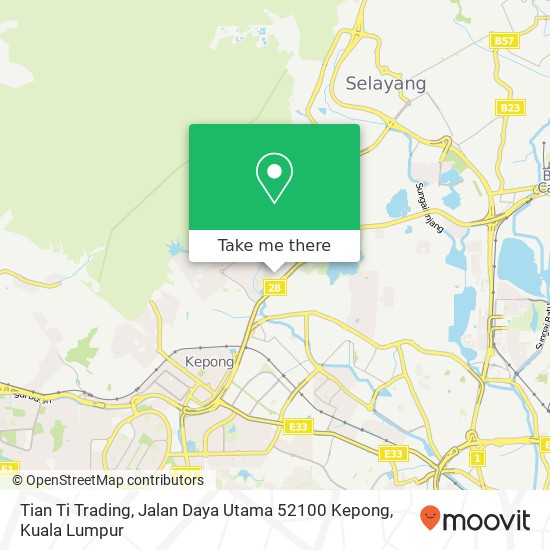 Peta Tian Ti Trading, Jalan Daya Utama 52100 Kepong
