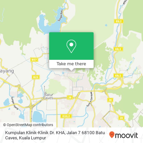 Peta Kumpulan Klinik-Klinik Dr. KHA, Jalan 7 68100 Batu Caves