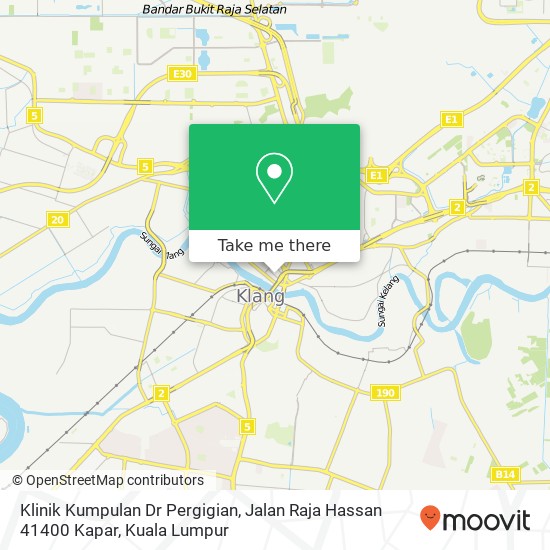 Peta Klinik Kumpulan Dr Pergigian, Jalan Raja Hassan 41400 Kapar