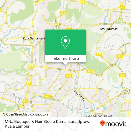 MNJ Boutique & Hair Studio Damansara Uptown map