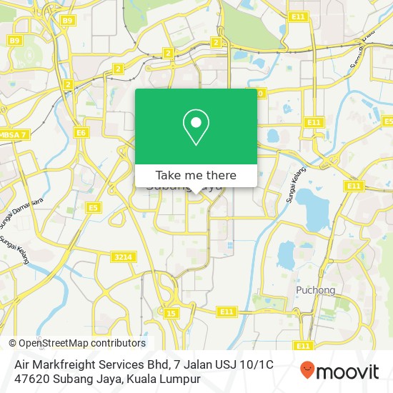 Air Markfreight Services Bhd, 7 Jalan USJ 10 / 1C 47620 Subang Jaya map