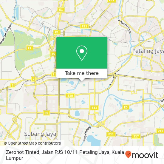 Peta Zerohot Tinted, Jalan PJS 10 / 11 Petaling Jaya