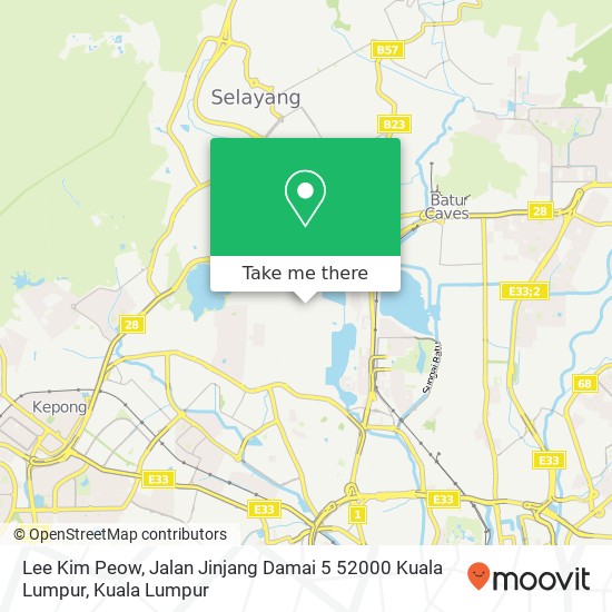 Peta Lee Kim Peow, Jalan Jinjang Damai 5 52000 Kuala Lumpur