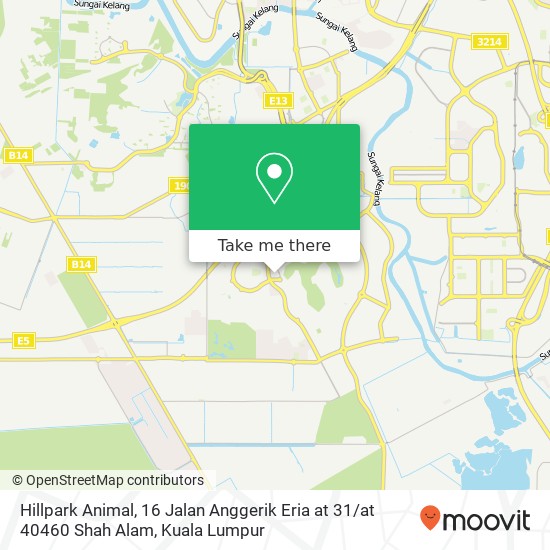 Peta Hillpark Animal, 16 Jalan Anggerik Eria at 31 / at 40460 Shah Alam