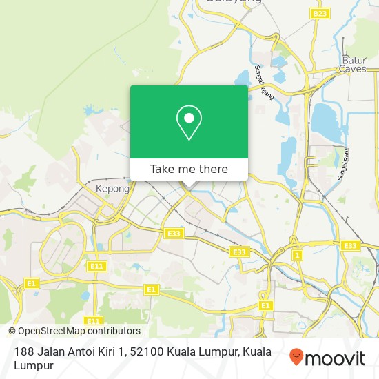 188 Jalan Antoi Kiri 1, 52100 Kuala Lumpur map