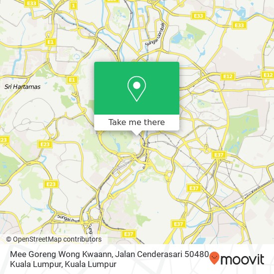 Mee Goreng Wong Kwaann, Jalan Cenderasari 50480 Kuala Lumpur map