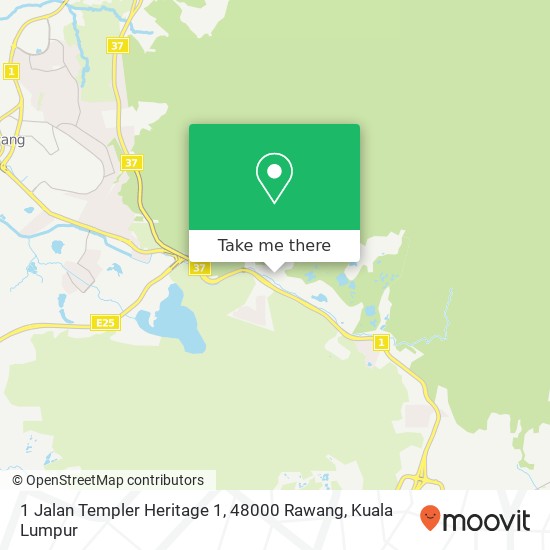 Peta 1 Jalan Templer Heritage 1, 48000 Rawang