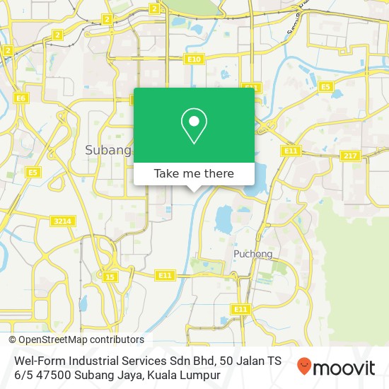 Peta Wel-Form Industrial Services Sdn Bhd, 50 Jalan TS 6 / 5 47500 Subang Jaya