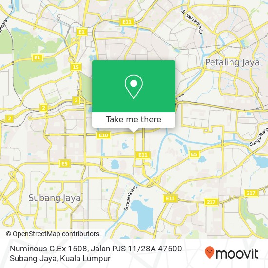 Peta Numinous G.Ex 1508, Jalan PJS 11 / 28A 47500 Subang Jaya