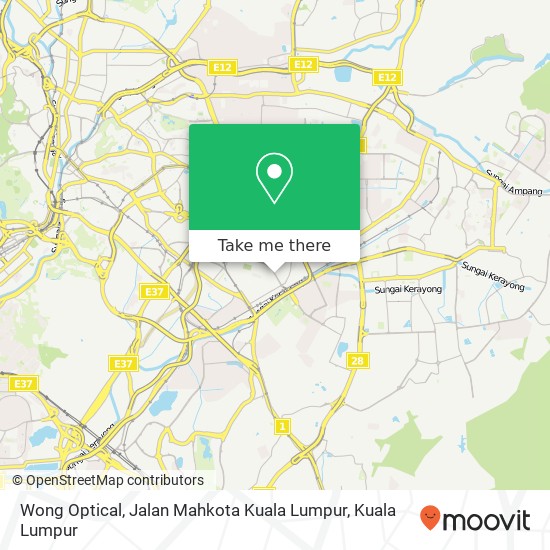 Wong Optical, Jalan Mahkota Kuala Lumpur map