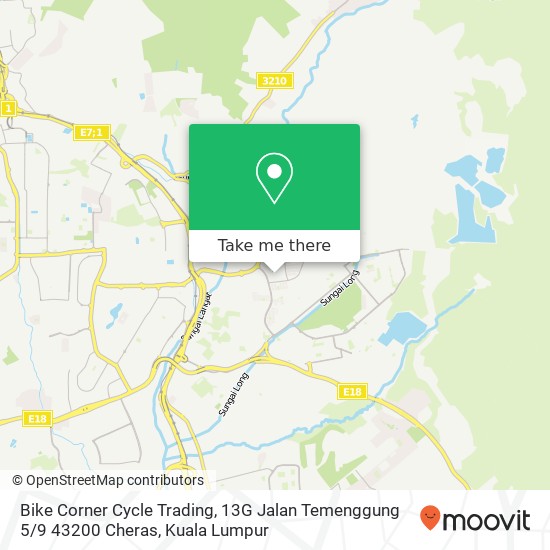 Peta Bike Corner Cycle Trading, 13G Jalan Temenggung 5 / 9 43200 Cheras