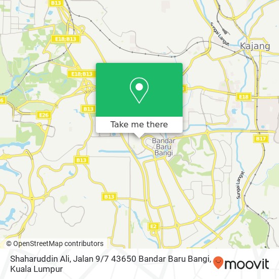 Peta Shaharuddin Ali, Jalan 9 / 7 43650 Bandar Baru Bangi