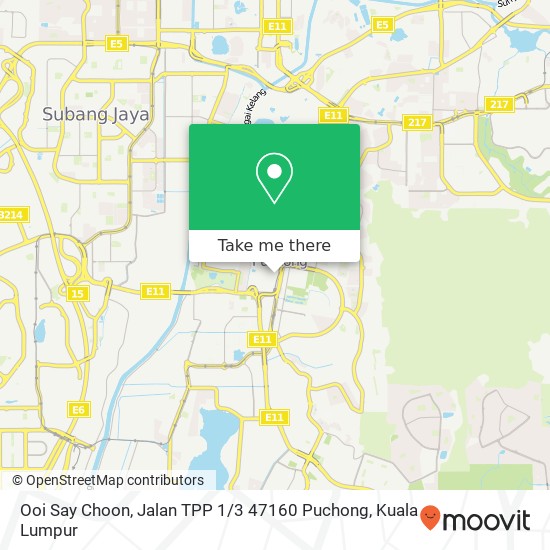 Peta Ooi Say Choon, Jalan TPP 1 / 3 47160 Puchong