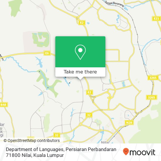 Peta Department of Languages, Persiaran Perbandaran 71800 Nilai
