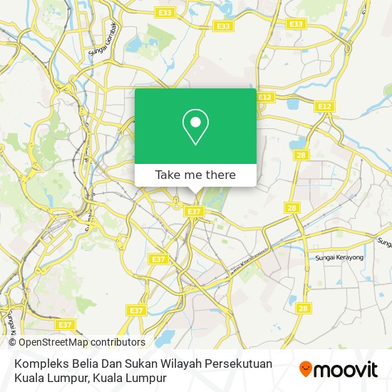 Peta Kompleks Belia Dan Sukan Wilayah Persekutuan Kuala Lumpur