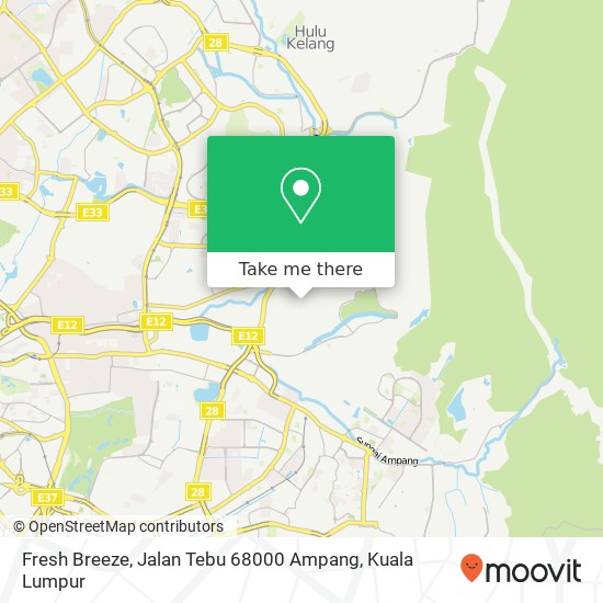 Peta Fresh Breeze, Jalan Tebu 68000 Ampang