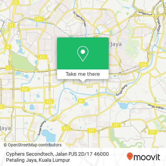 Peta Cyphers Secondtech, Jalan PJS 2D / 17 46000 Petaling Jaya