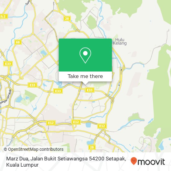Peta Marz Dua, Jalan Bukit Setiawangsa 54200 Setapak