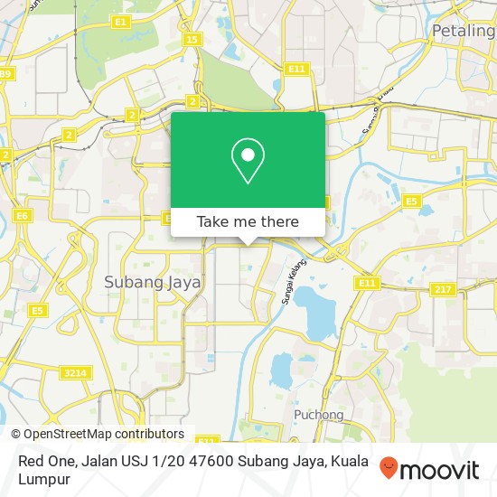 Red One, Jalan USJ 1 / 20 47600 Subang Jaya map