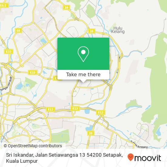 Peta Sri Iskandar, Jalan Setiawangsa 13 54200 Setapak