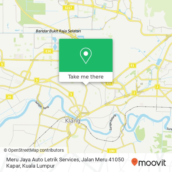 Peta Meru Jaya Auto Letrik Services, Jalan Meru 41050 Kapar