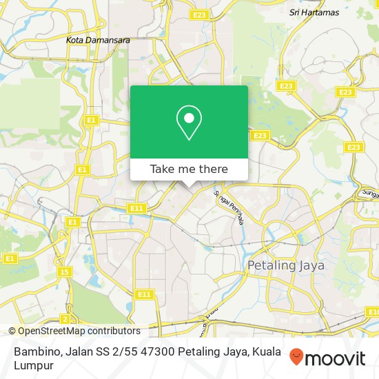 Peta Bambino, Jalan SS 2 / 55 47300 Petaling Jaya