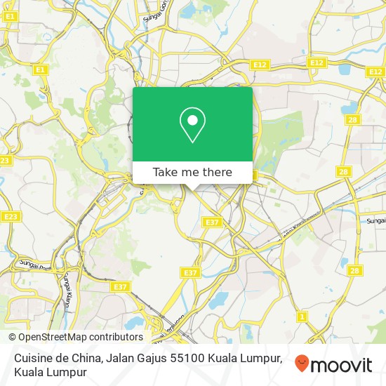 Peta Cuisine de China, Jalan Gajus 55100 Kuala Lumpur