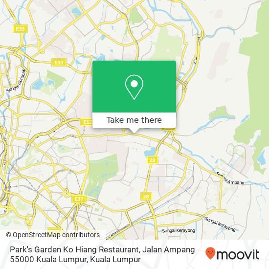Peta Park's Garden Ko Hiang Restaurant, Jalan Ampang 55000 Kuala Lumpur