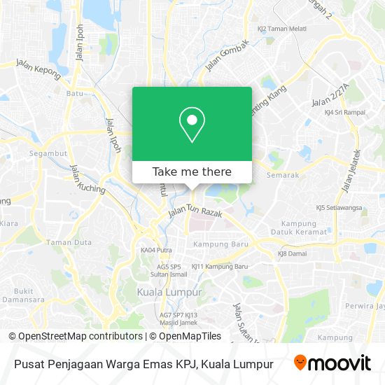 Peta Pusat Penjagaan Warga Emas KPJ