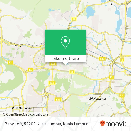 Peta Baby Loft, 52200 Kuala Lumpur