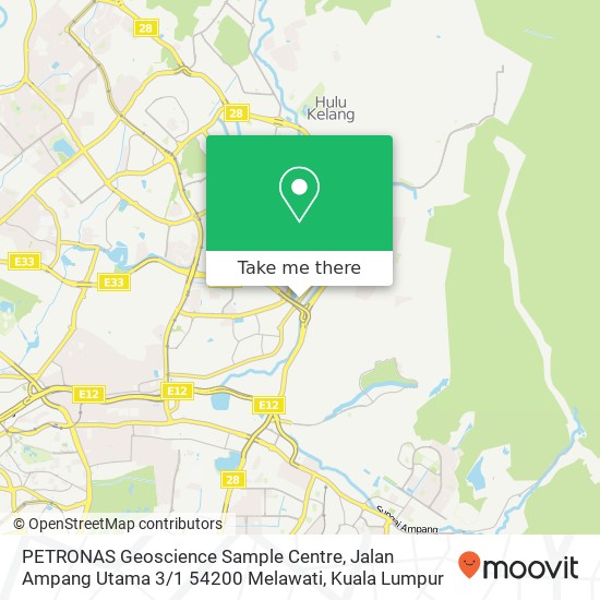 Peta PETRONAS Geoscience Sample Centre, Jalan Ampang Utama 3 / 1 54200 Melawati