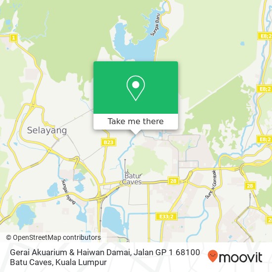 Peta Gerai Akuarium & Haiwan Damai, Jalan GP 1 68100 Batu Caves