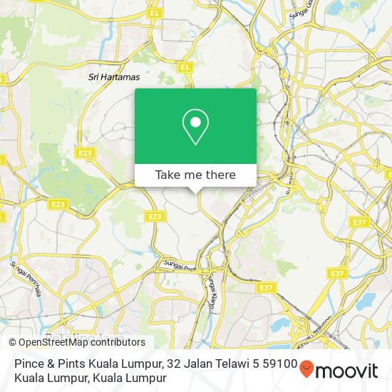 Peta Pince & Pints Kuala Lumpur, 32 Jalan Telawi 5 59100 Kuala Lumpur