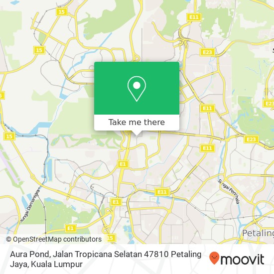 Aura Pond, Jalan Tropicana Selatan 47810 Petaling Jaya map