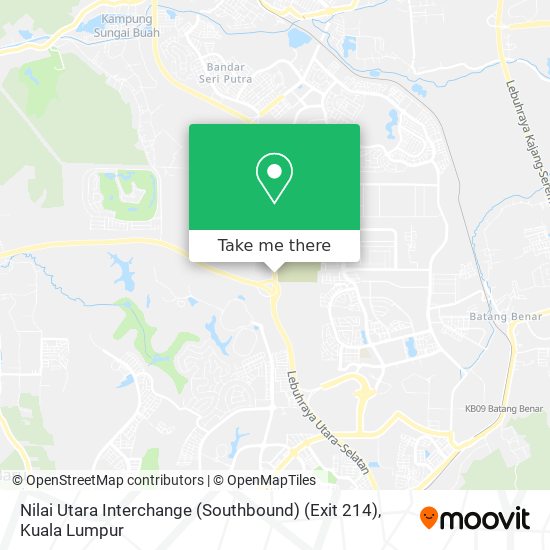 Nilai Utara Interchange (Southbound) (Exit 214) map