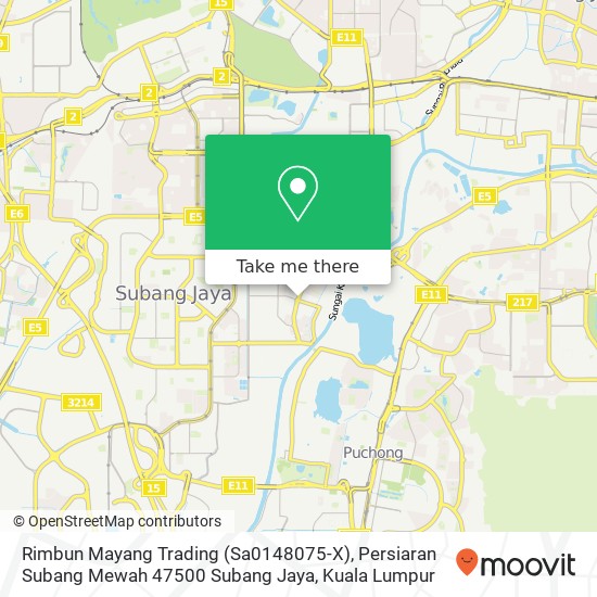 Rimbun Mayang Trading (Sa0148075-X), Persiaran Subang Mewah 47500 Subang Jaya map