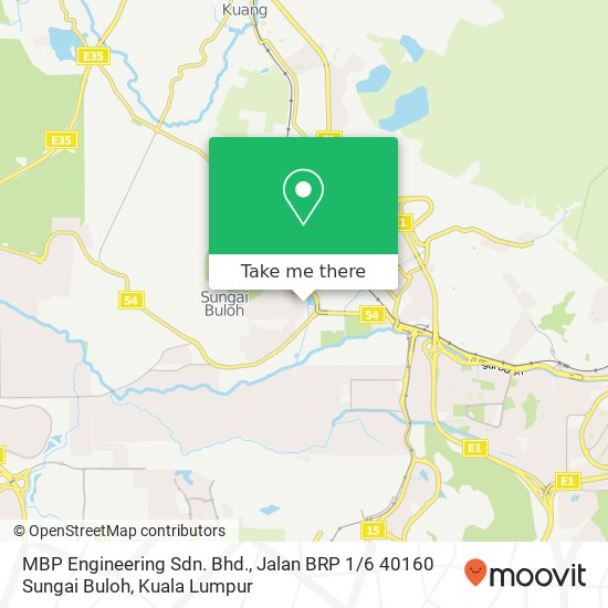 Peta MBP Engineering Sdn. Bhd., Jalan BRP 1 / 6 40160 Sungai Buloh