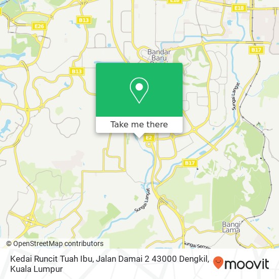 Kedai Runcit Tuah Ibu, Jalan Damai 2 43000 Dengkil map