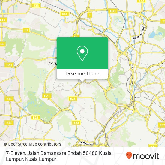 7-Eleven, Jalan Damansara Endah 50480 Kuala Lumpur map